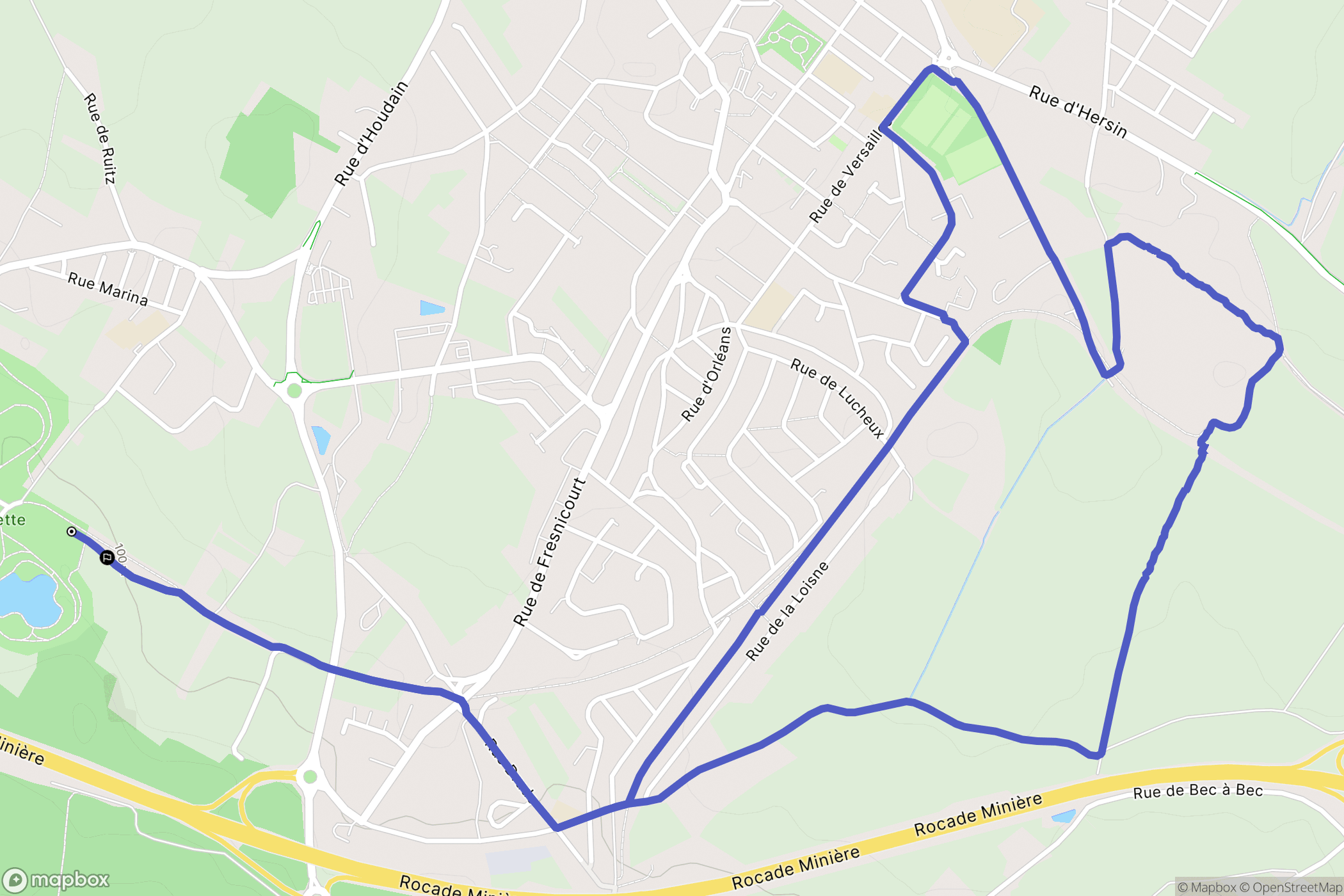 Barlin : carte du parcours de randonnée - France