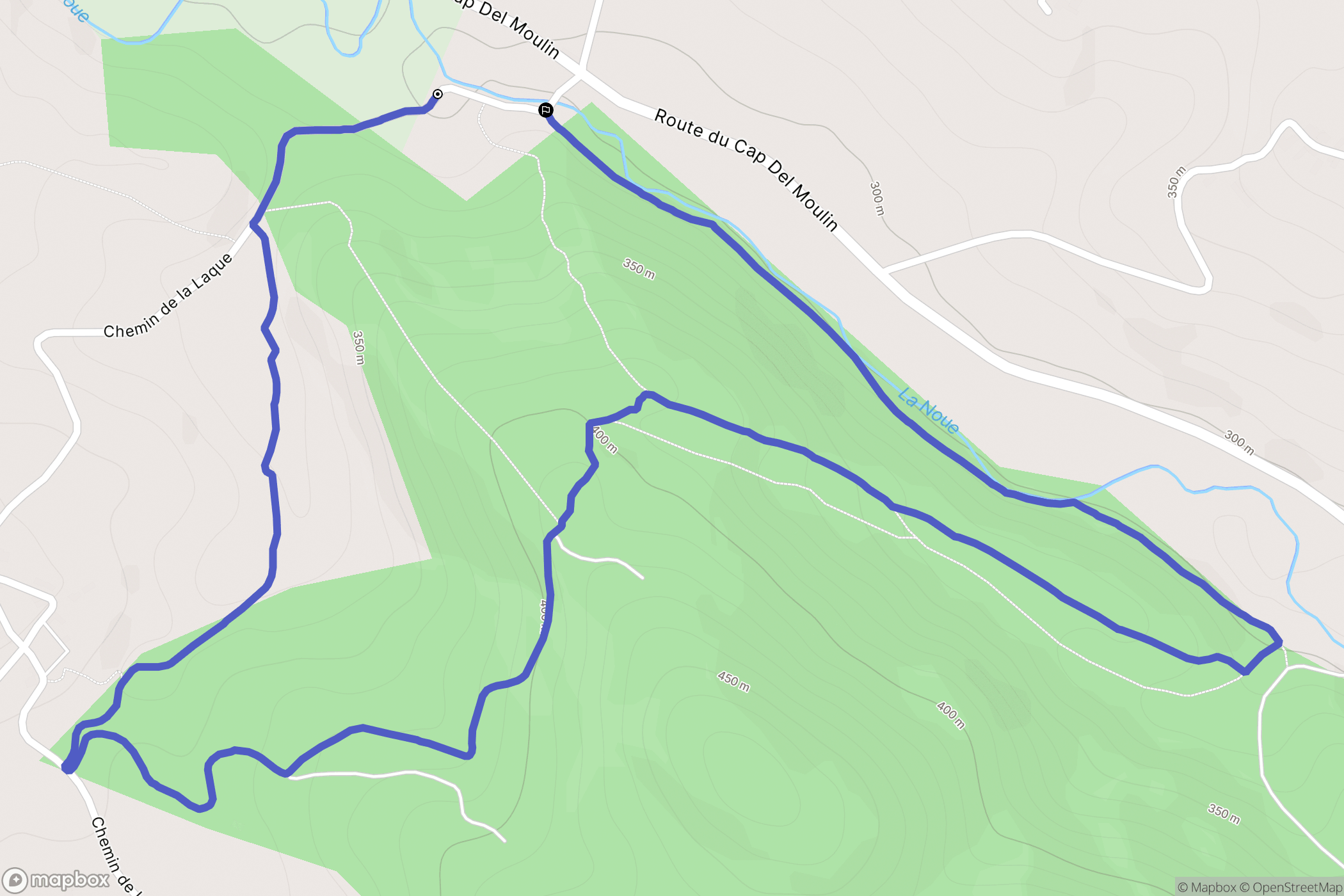 Laffite-Toupière : carte du parcours de randonnée - France