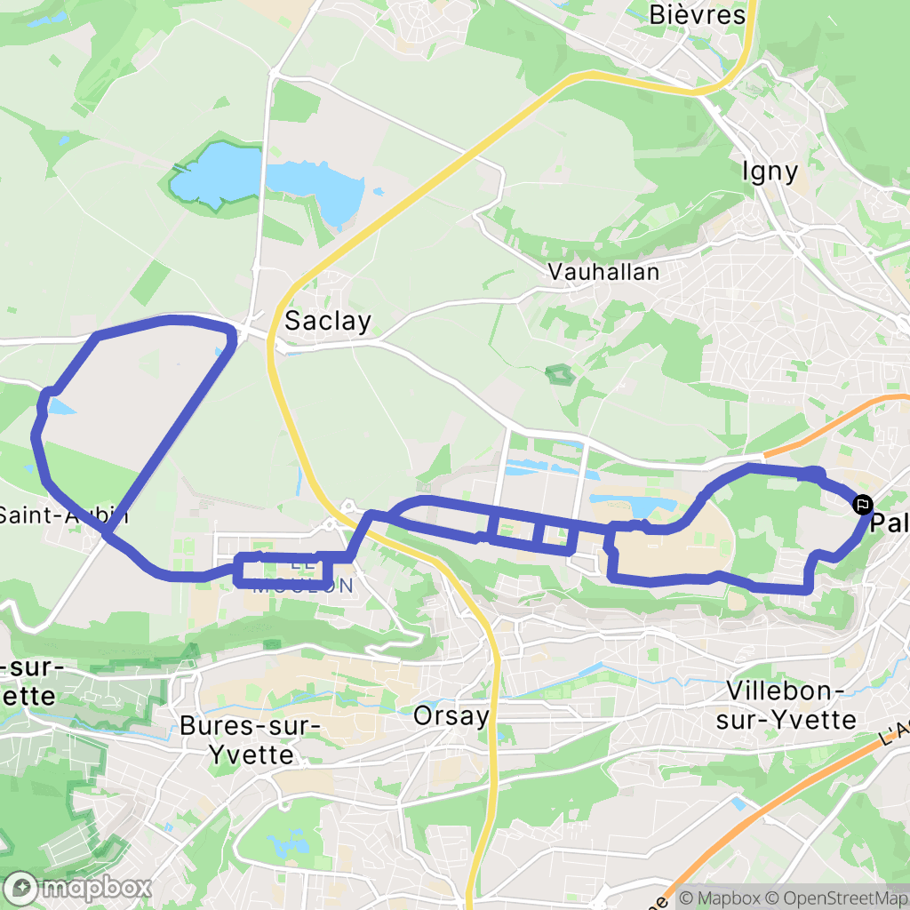 Palaiseau : carte du parcours de randonnée - France