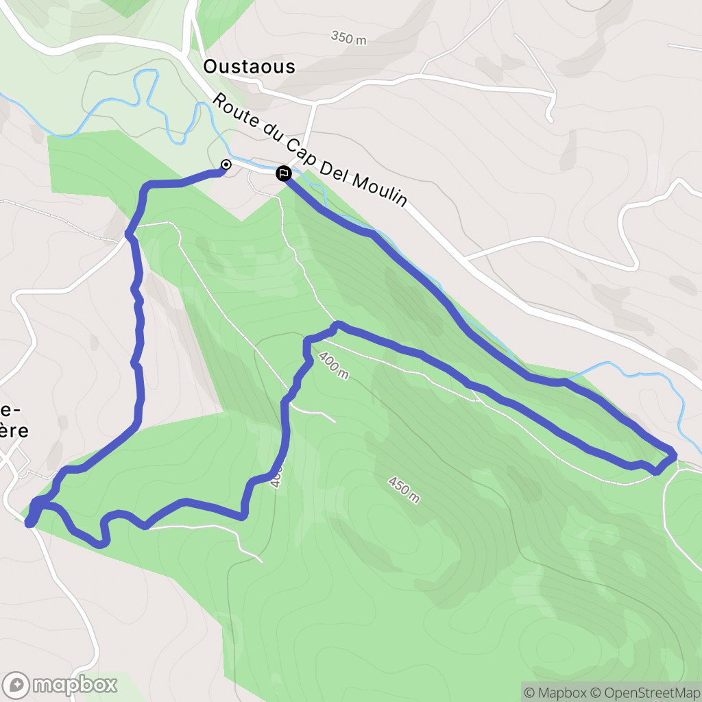 Laffite-Toupière : carte du parcours de randonnée - France