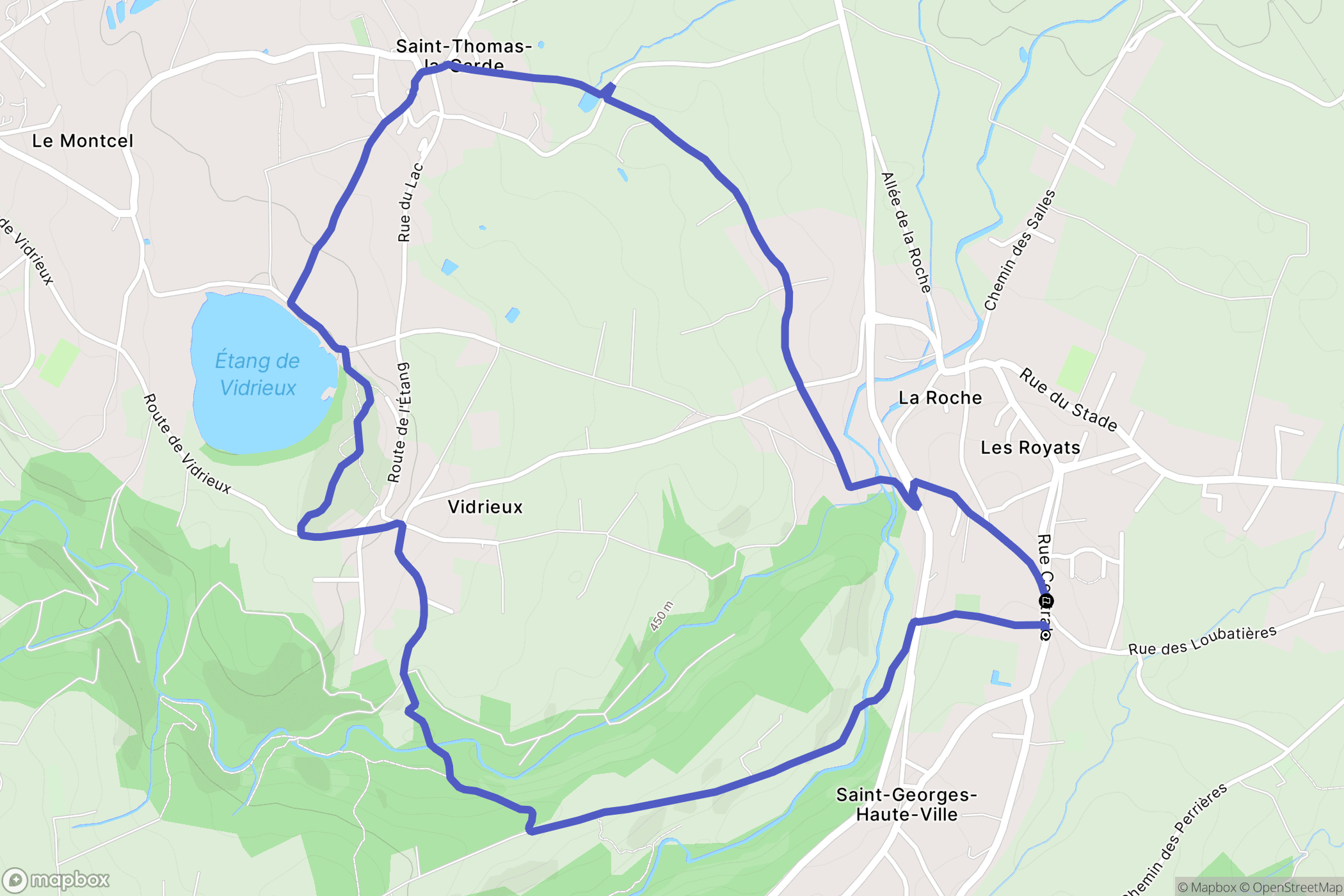 Saint-Georges-Haute-ville : carte du parcours de randonnée - France