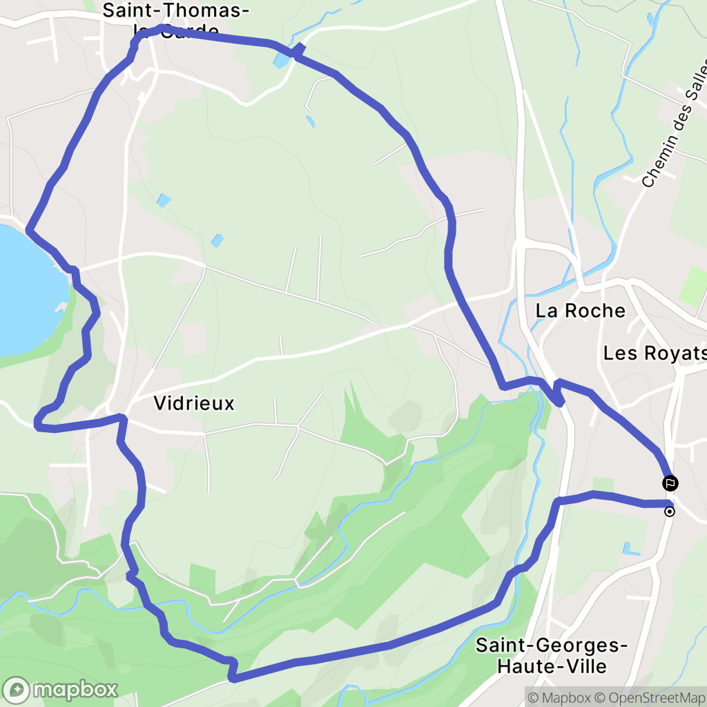 Saint-Georges-Haute-ville : carte du parcours de randonnée - France