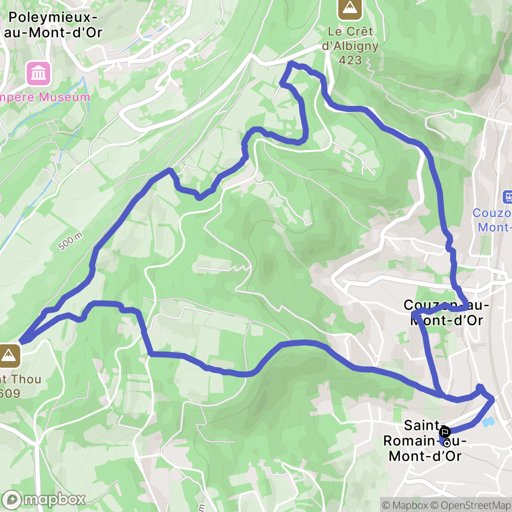 Saint-Romain-au-Mont-d'Or : carte du parcours de randonnée - France