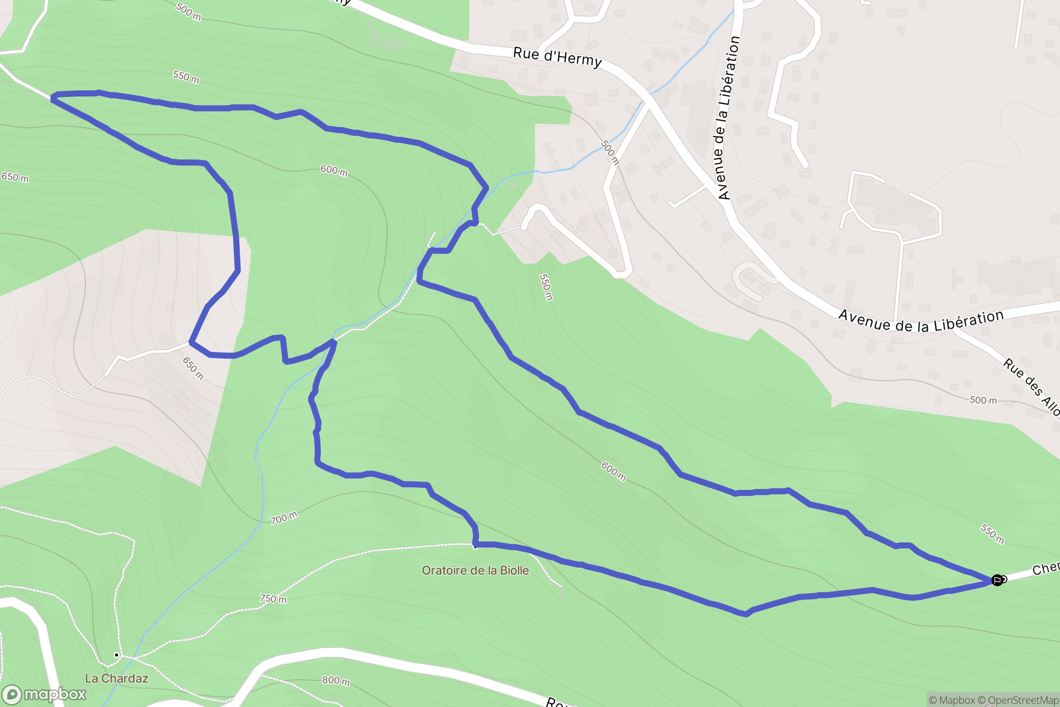 Marnaz : carte du parcours de randonnée - France