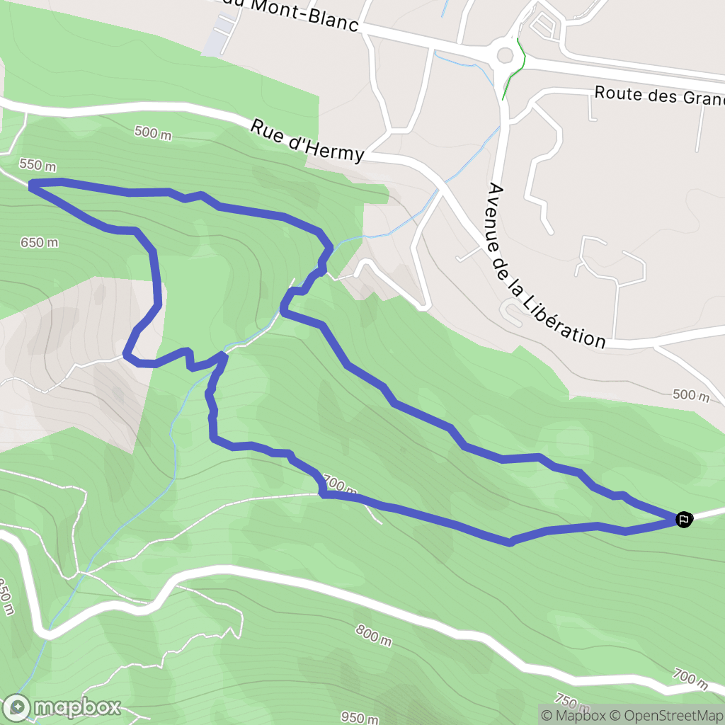 Marnaz : carte du parcours de randonnée - France