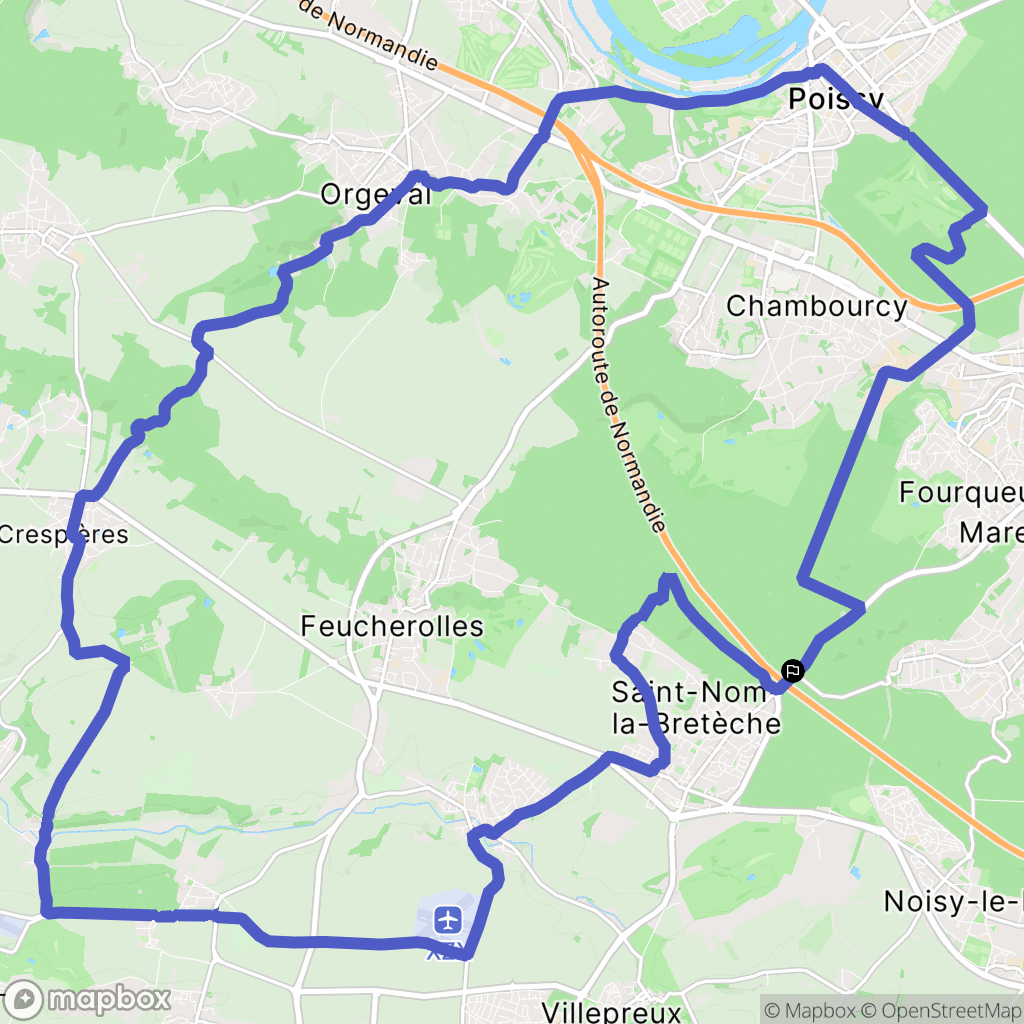 Saint-Nom-la-Bretèche : carte du parcours de randonnée - France