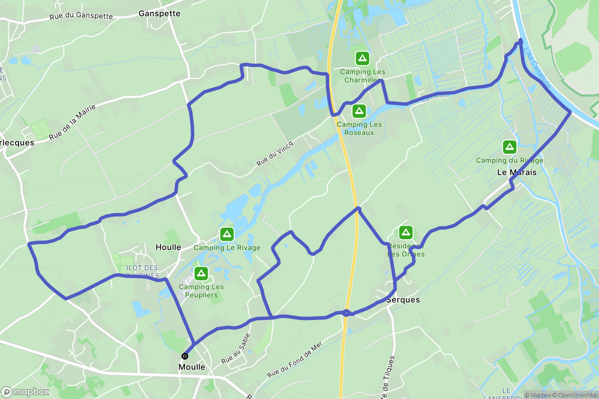 Moulle : carte du parcours de randonnée - France