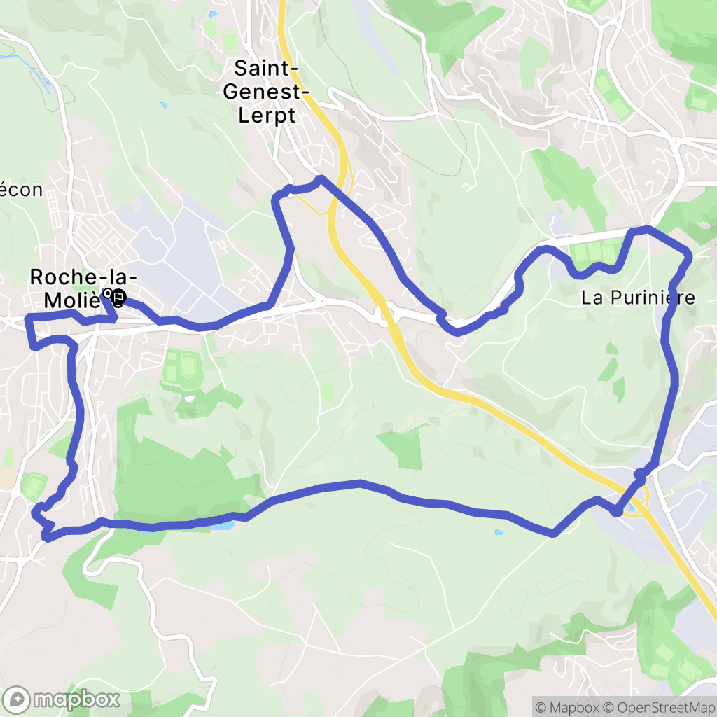 Roche-la-Molière : carte du parcours de randonnée - France