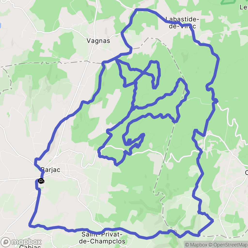 Barjac : carte du parcours de randonnée - France