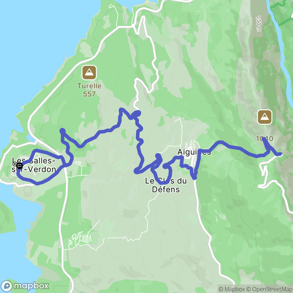 Les Salles-sur-Verdon : carte du parcours de randonnée - France