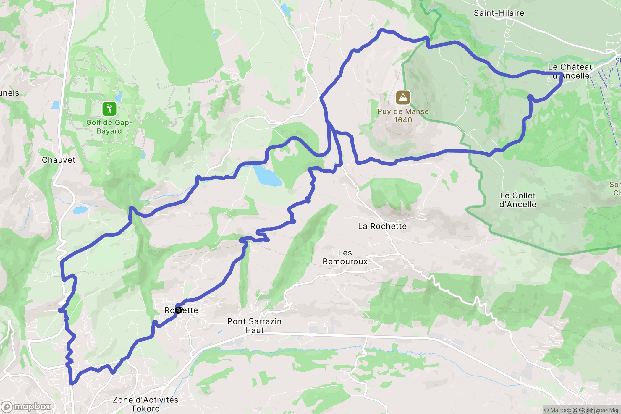 Gap : carte du parcours de randonnée - France