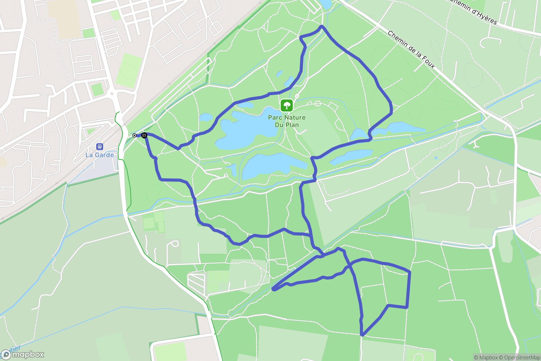 La Garde : carte du parcours de randonnée - France