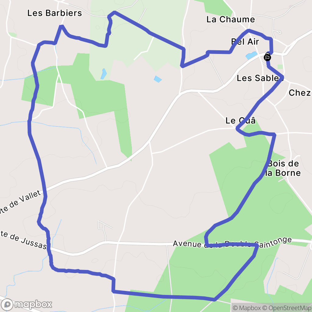 Montendre : carte du parcours de randonnée - France