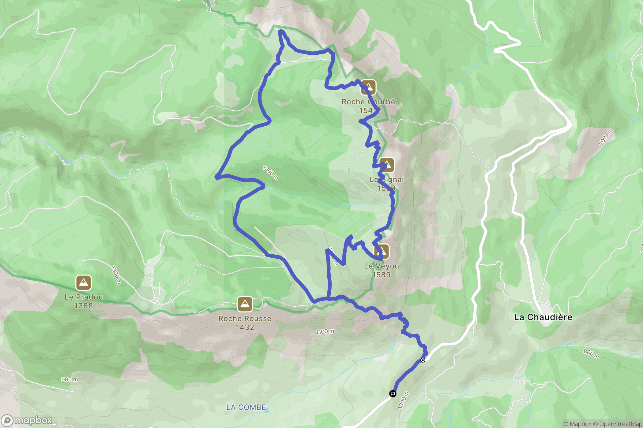 La Chaudière : carte du parcours de randonnée - France