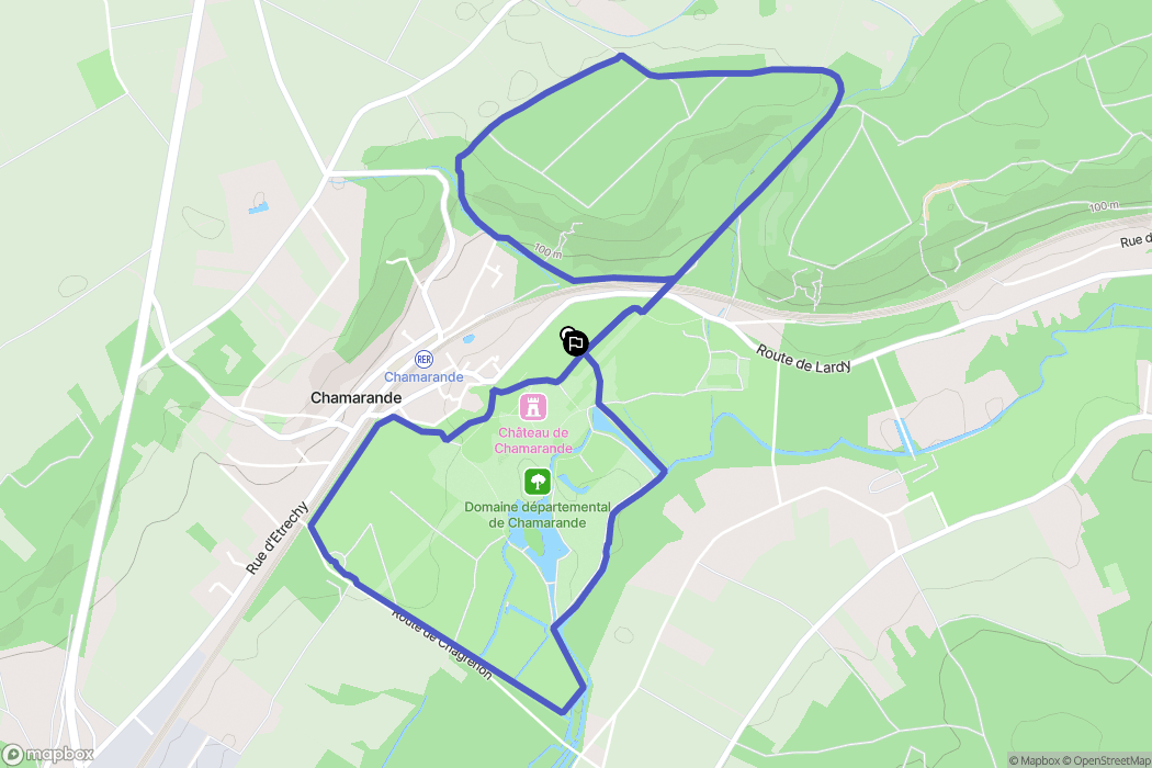 Chamarande : carte du parcours de randonnée - France