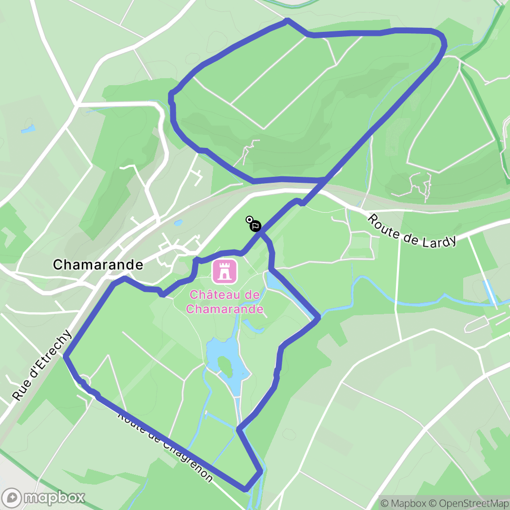 Chamarande : carte du parcours de randonnée - France
