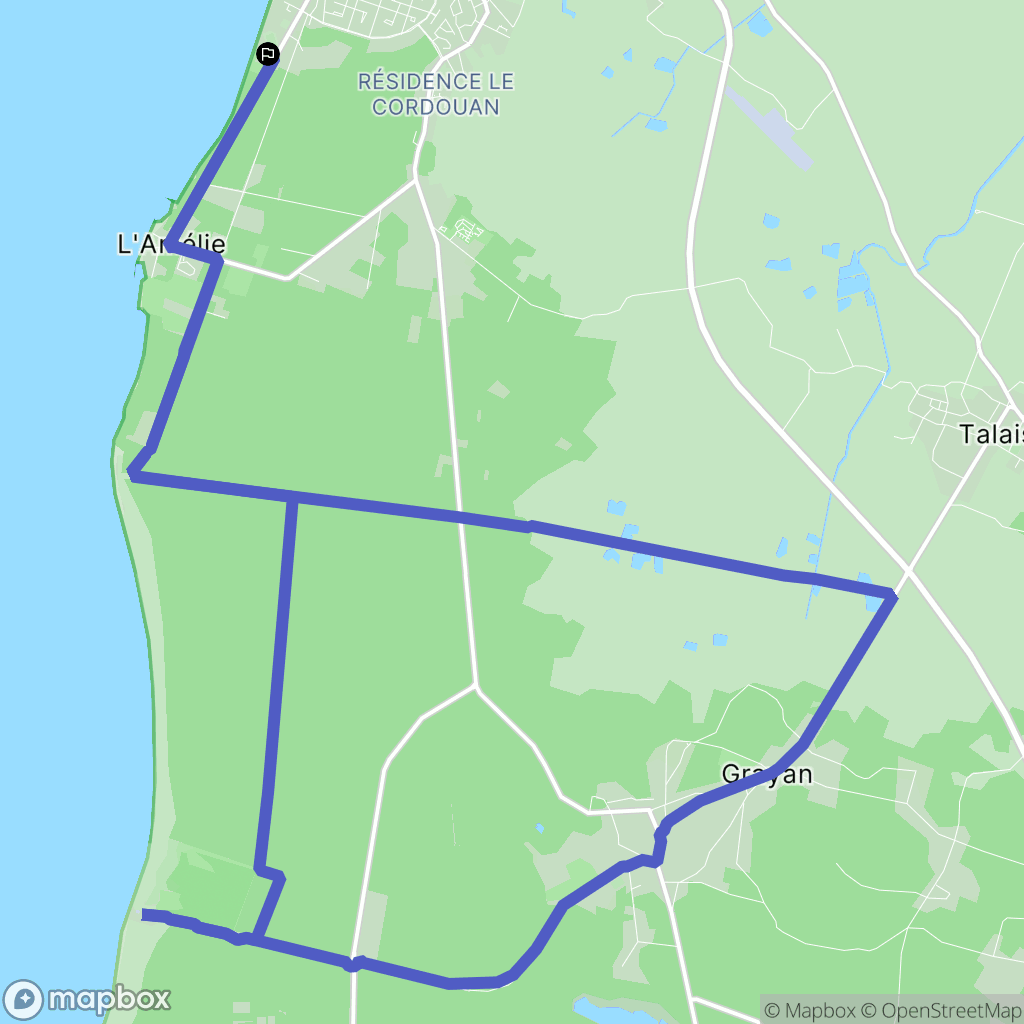 Soulac-sur-Mer : carte du parcours de randonnée - France