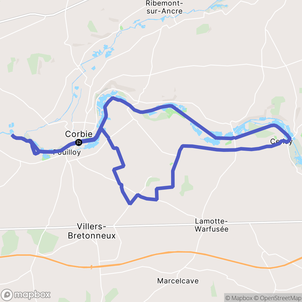 Corbie : carte du parcours de randonnée - France