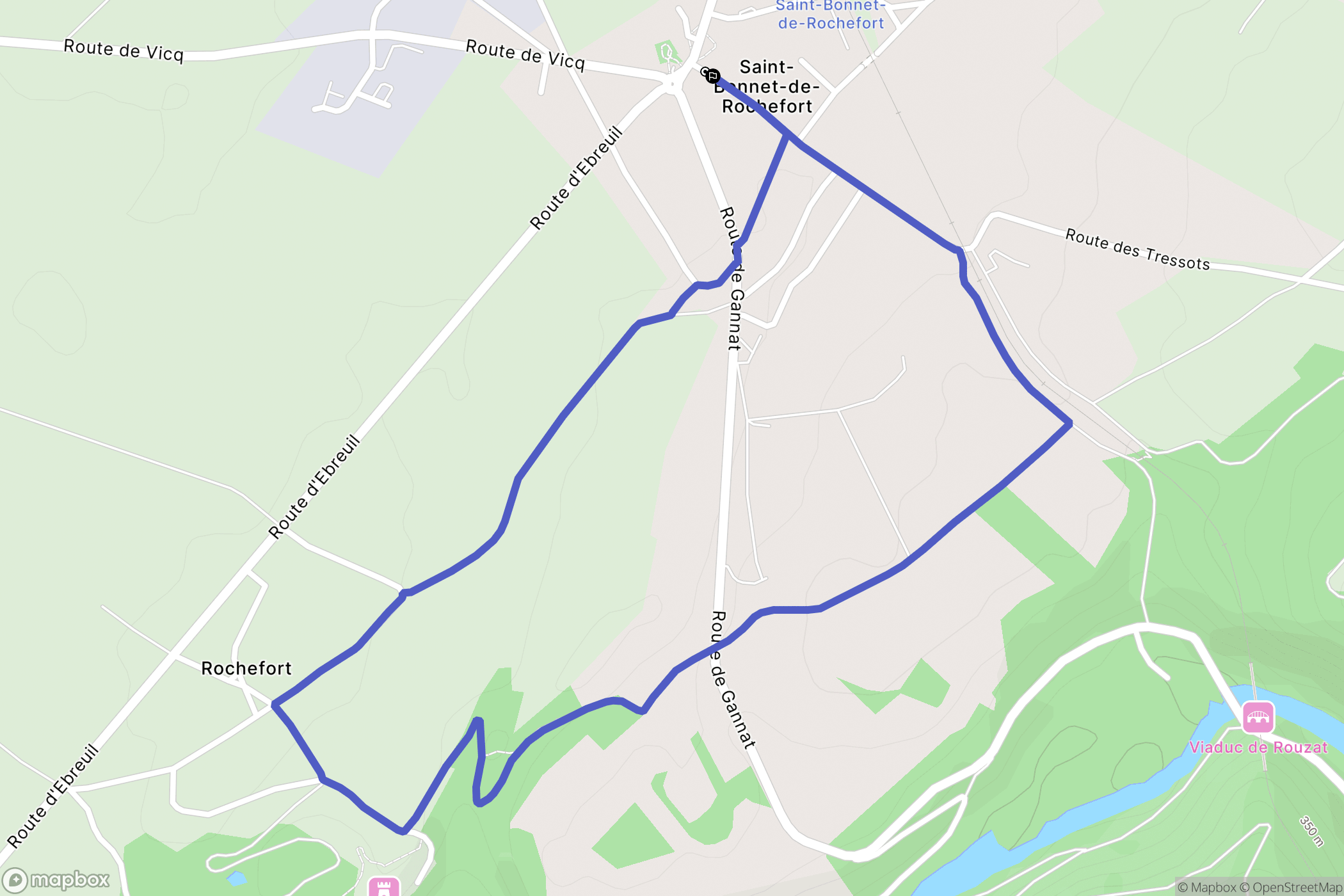 Saint-Bonnet-de-Rochefort : carte du parcours de randonnée - France