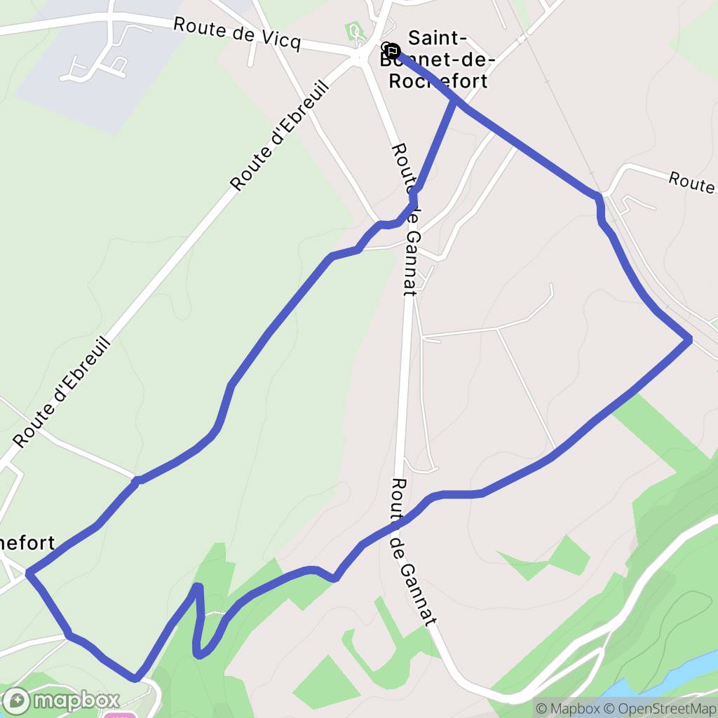 Saint-Bonnet-de-Rochefort : carte du parcours de randonnée - France