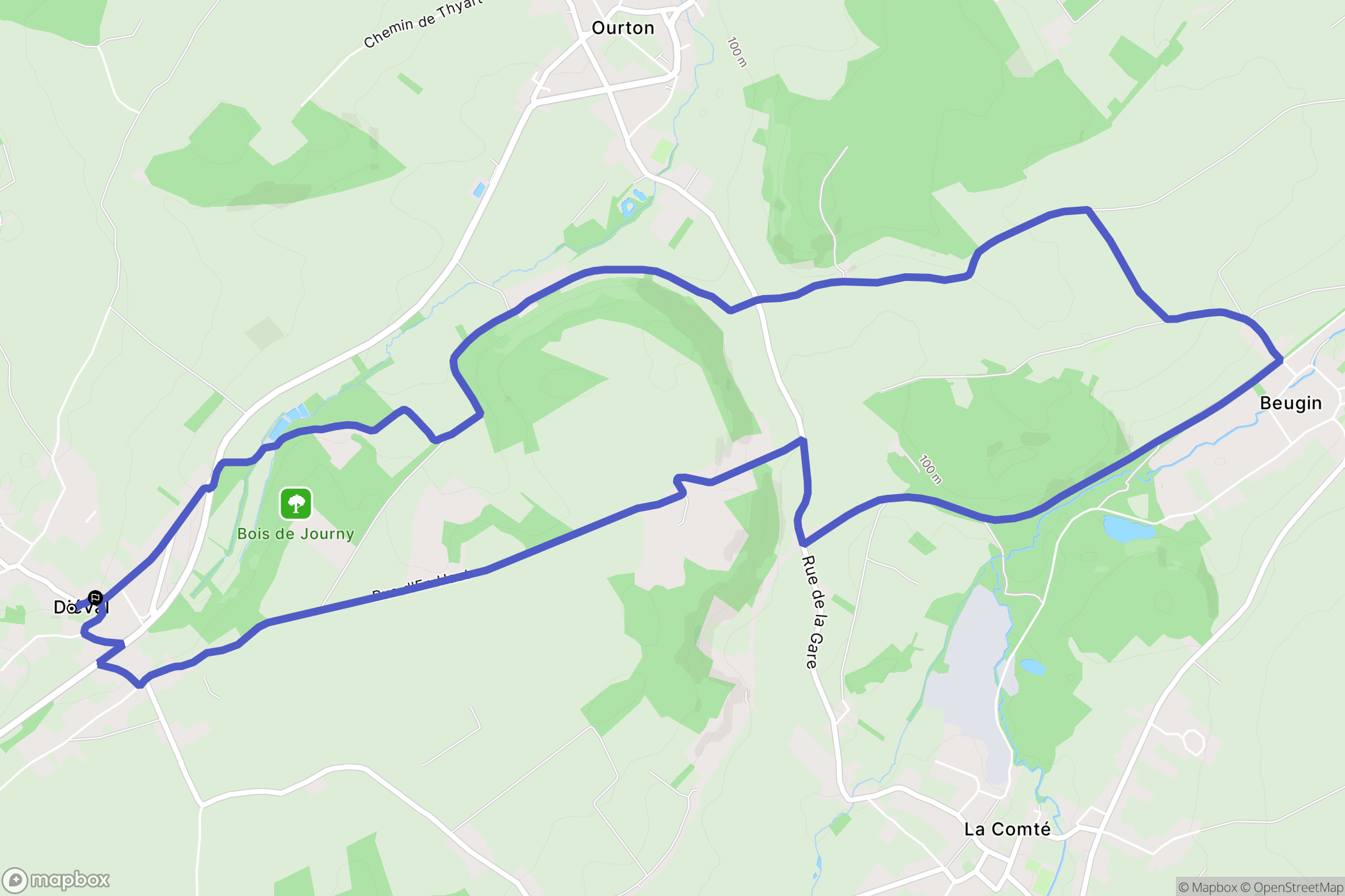 Diéval : carte du parcours de randonnée - France