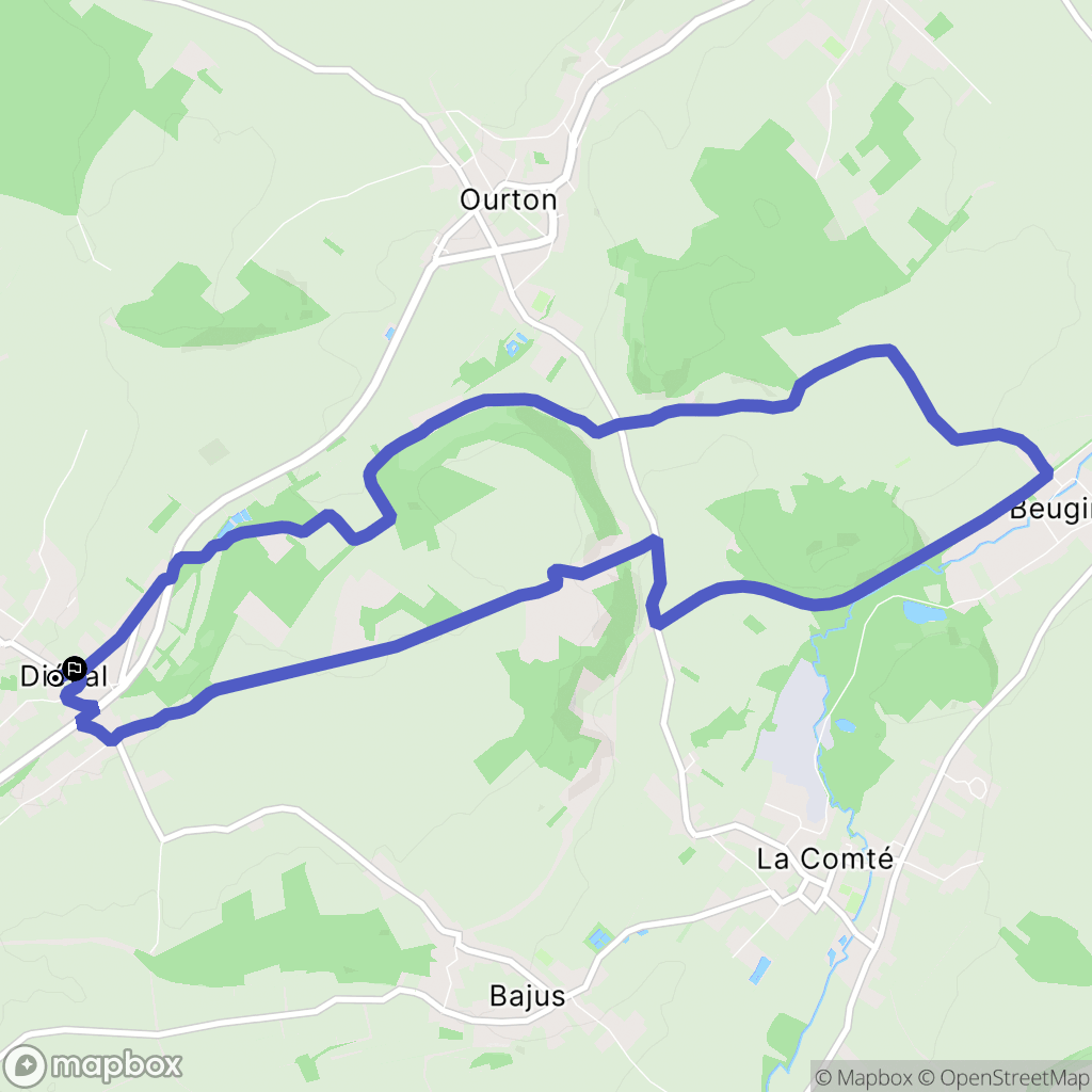Diéval : carte du parcours de randonnée - France