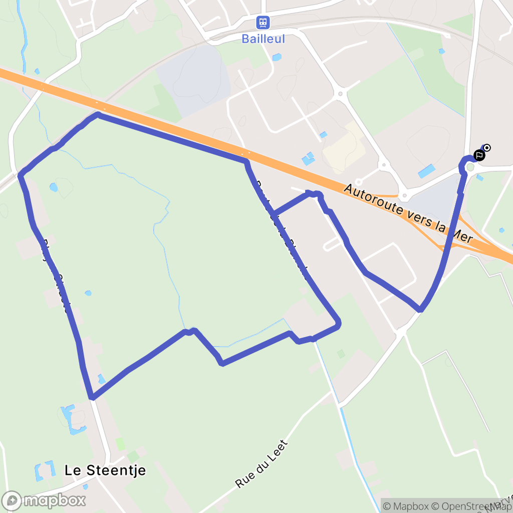 Bailleul : carte du parcours de randonnée - France