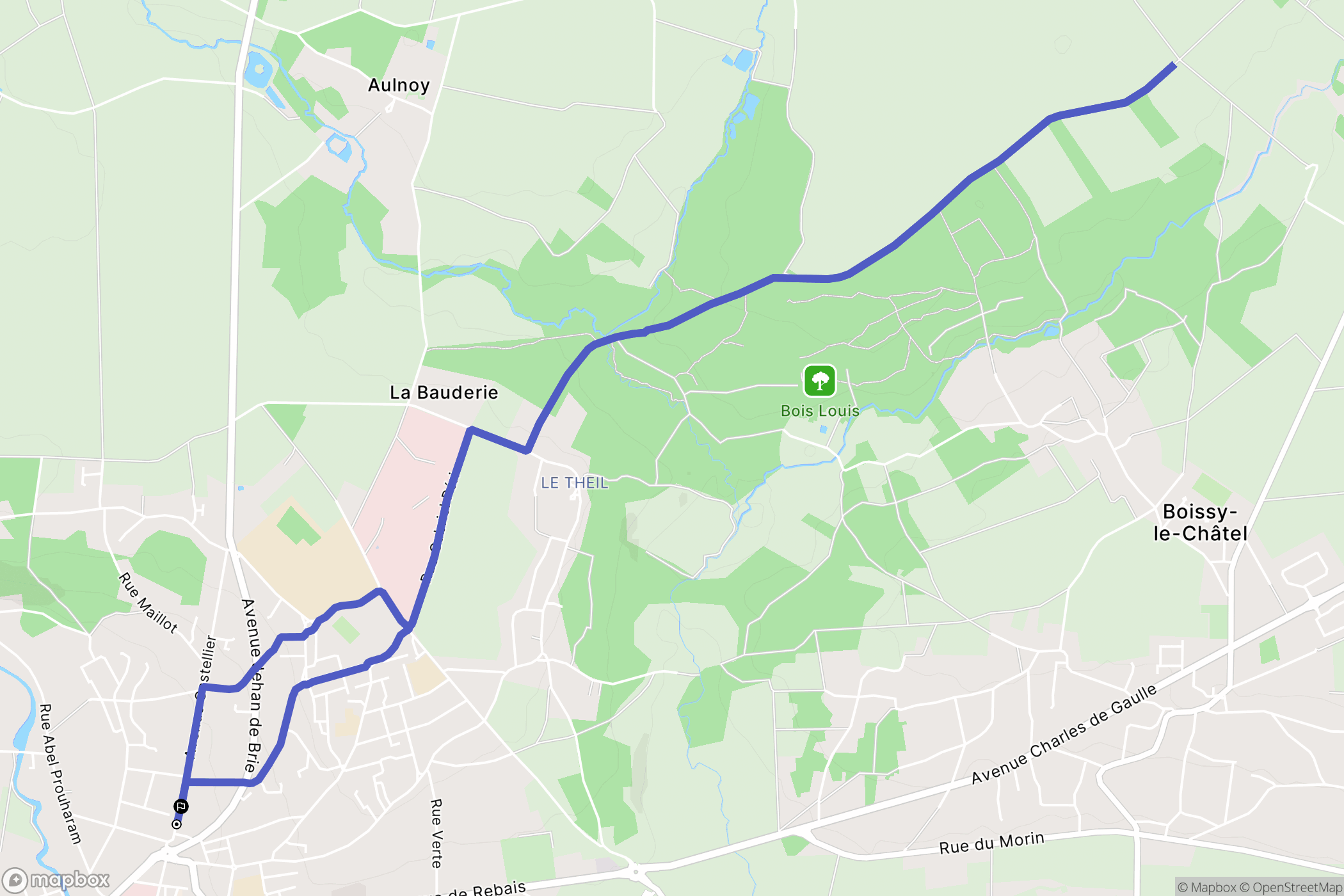 Coulommiers : carte du parcours de randonnée - France