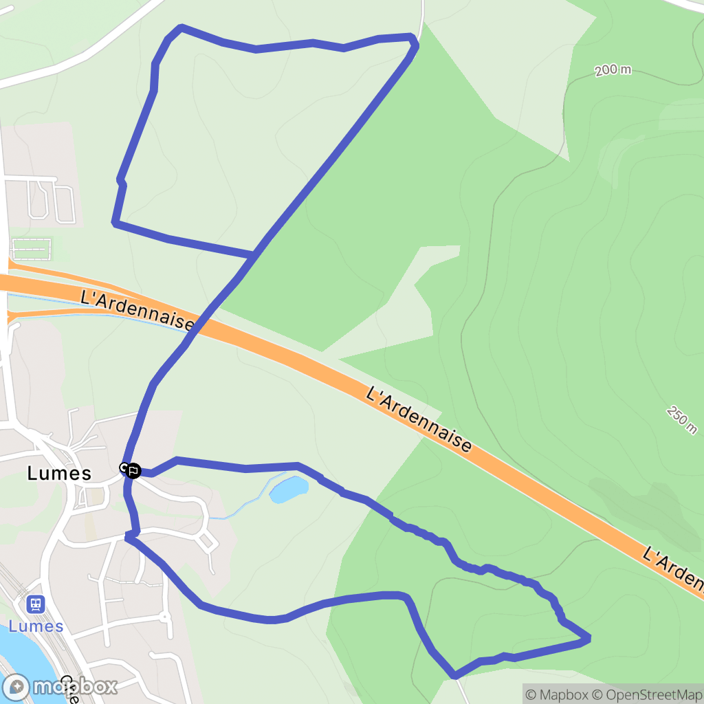 Lumes : carte du parcours de randonnée - France
