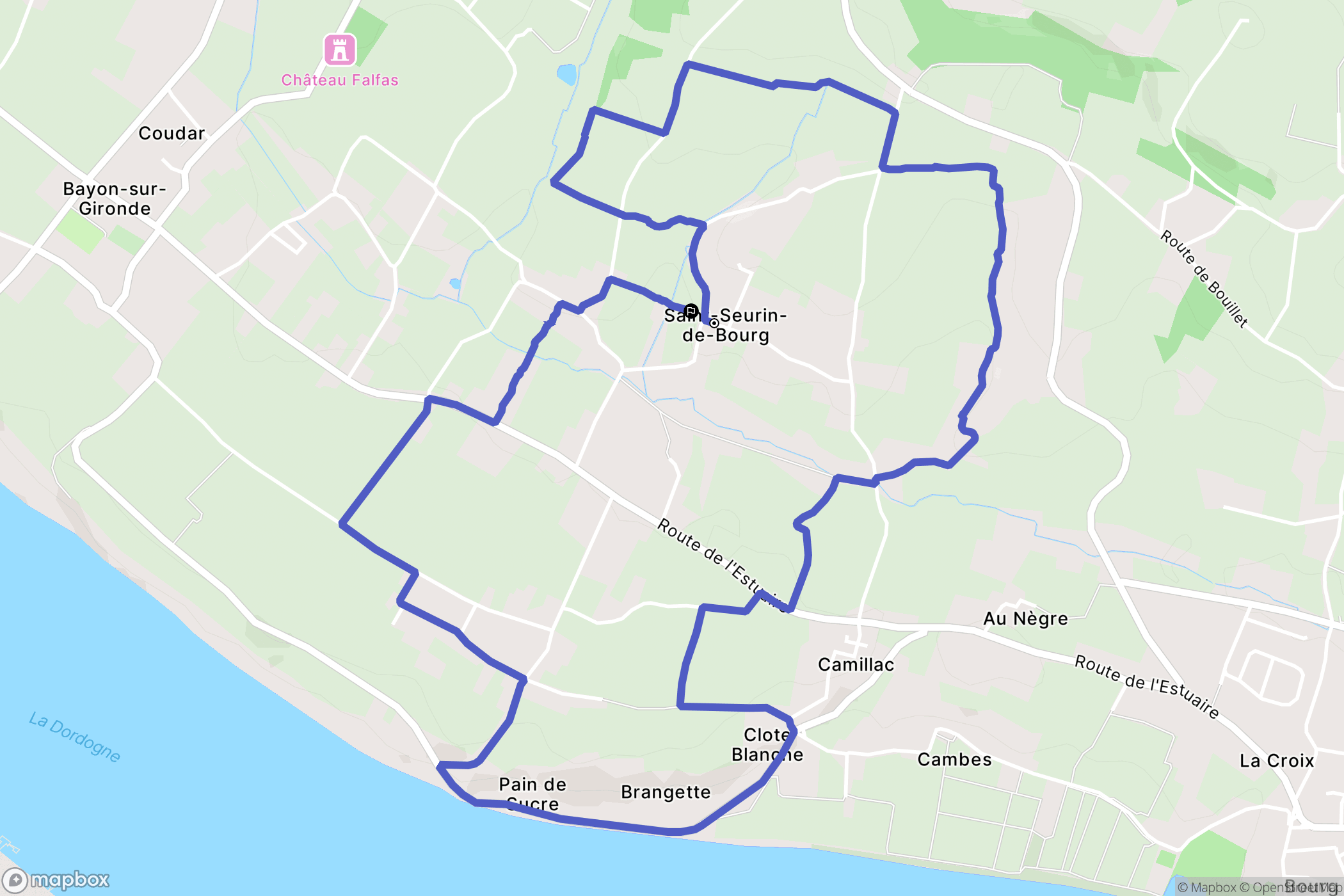 Saint-Seurin-de-Bourg : carte du parcours de randonnée - France