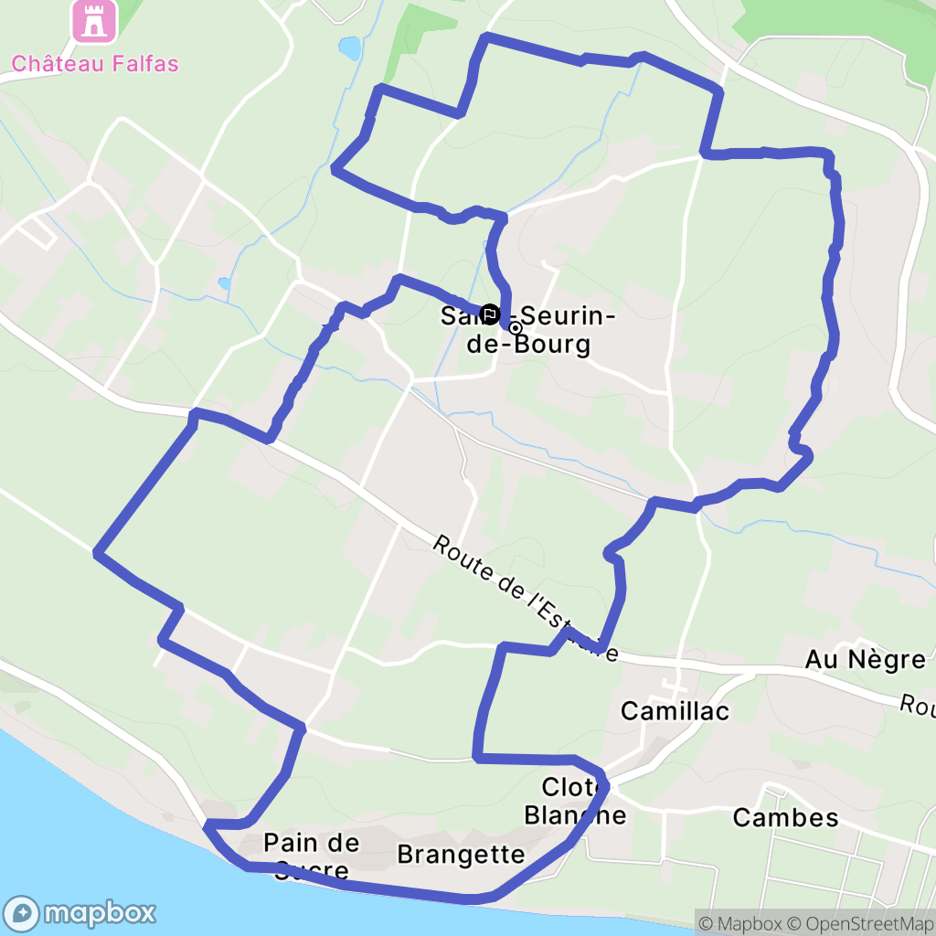 Saint-Seurin-de-Bourg : carte du parcours de randonnée - France