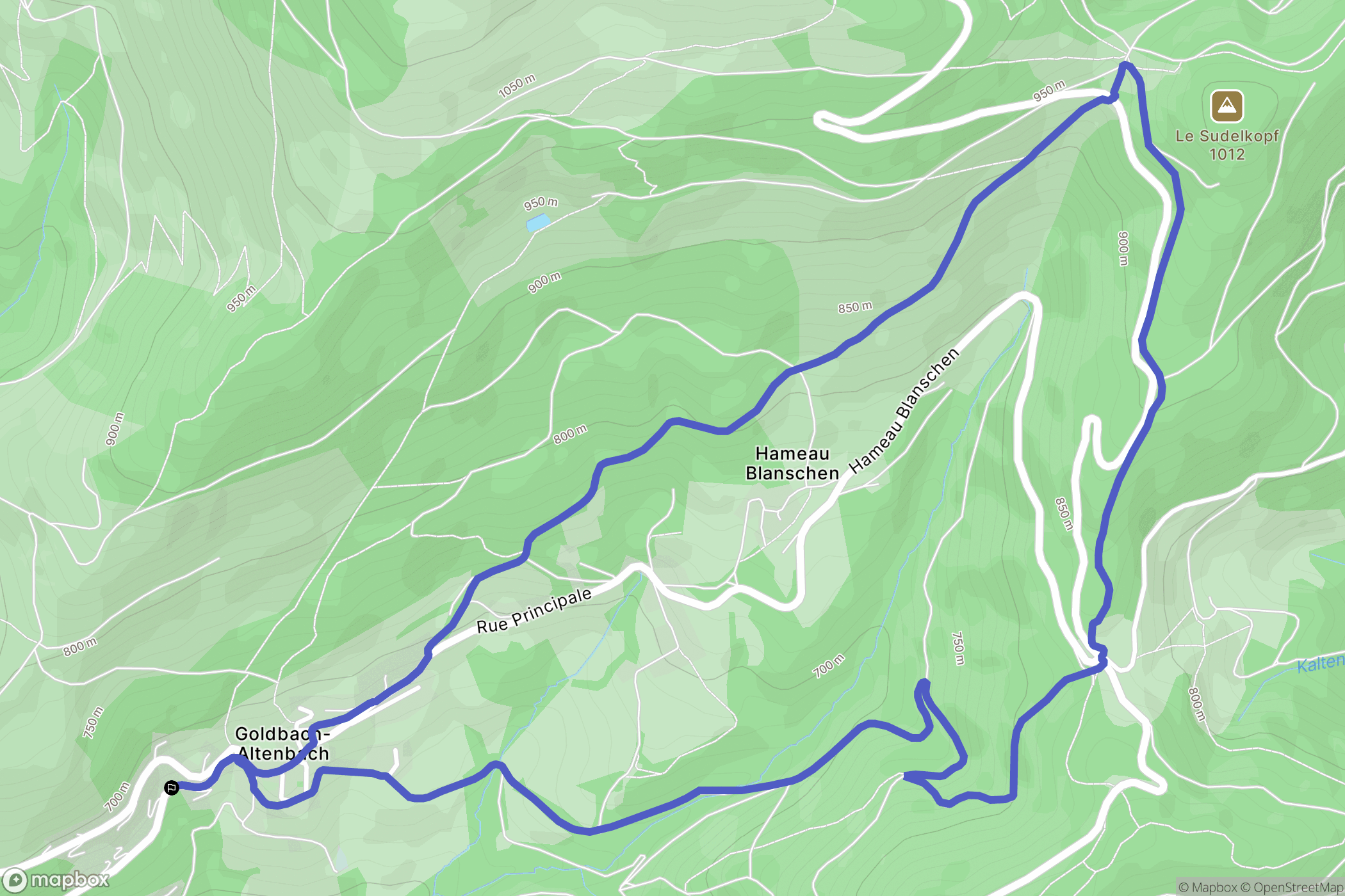 Goldbach-Altenbach : carte du parcours de randonnée - France