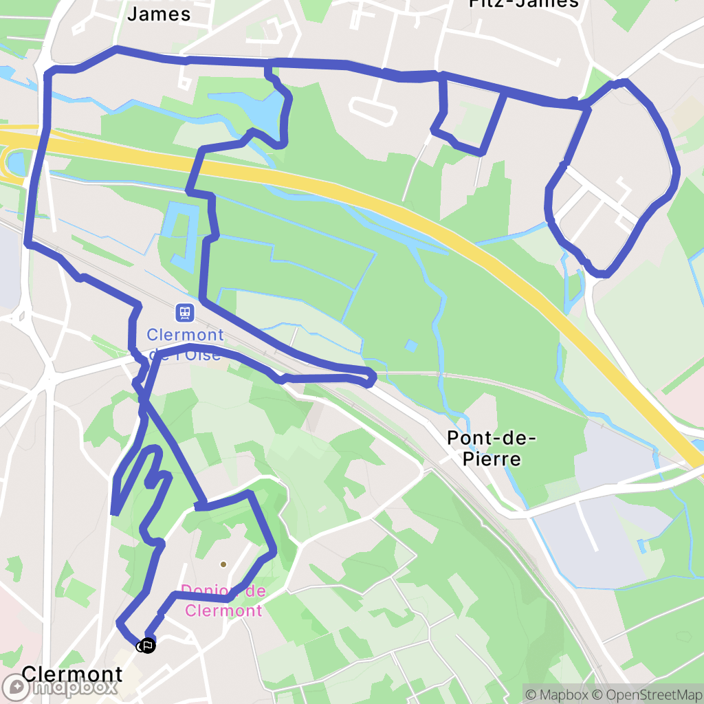Clermont : carte du parcours de randonnée - France