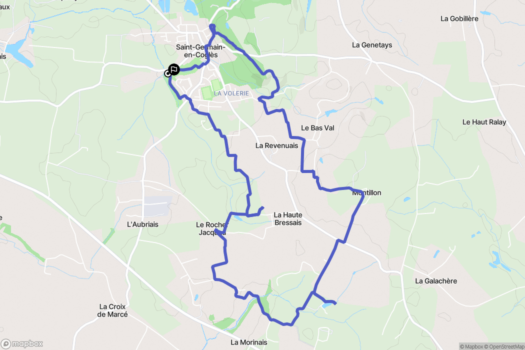 Saint-Germain-en-Coglès : carte du parcours de randonnée - France