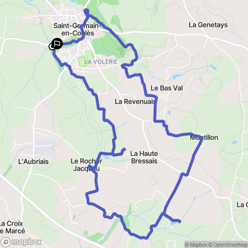 Saint-Germain-en-Coglès : carte du parcours de randonnée - France