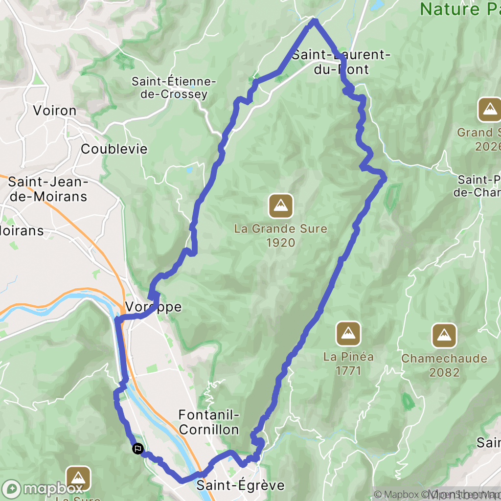 Noyarey : carte du parcours de randonnée - France