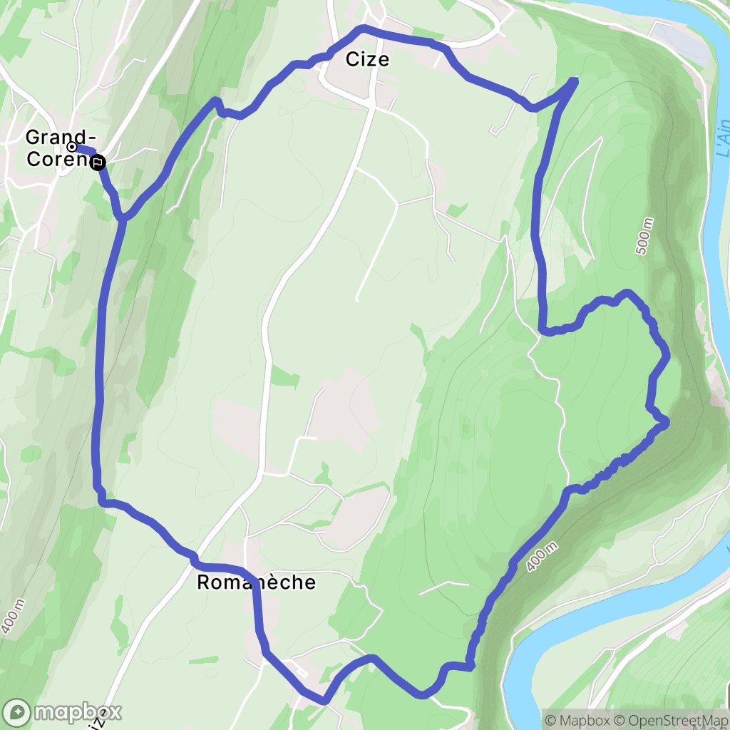 Grand-Corent : carte du parcours de randonnée - France