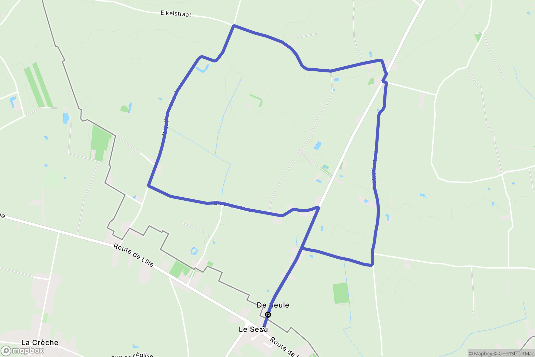 Bailleul : carte du parcours de randonnée - France