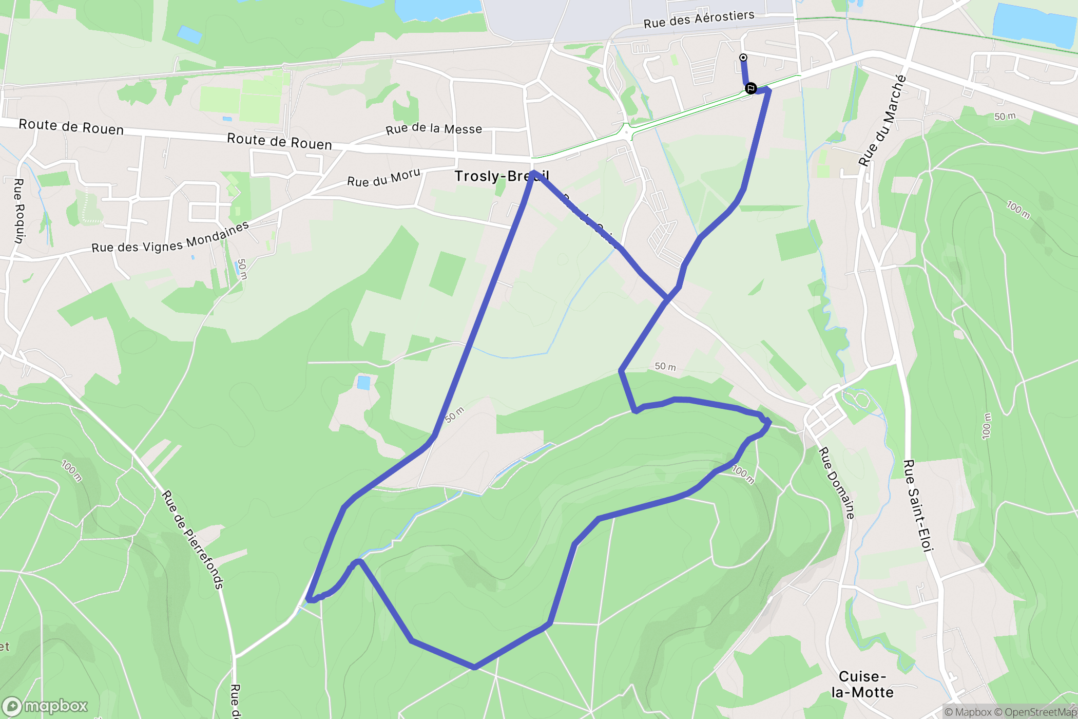Trosly-Breuil : carte du parcours de randonnée - France