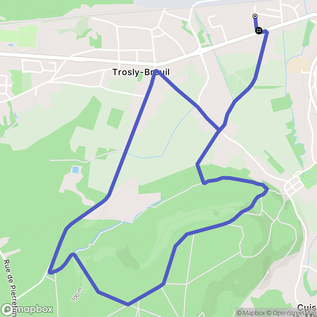 Trosly-Breuil : carte du parcours de randonnée - France
