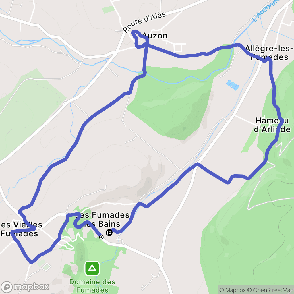 Allègre-les-Fumades : carte du parcours de randonnée - France