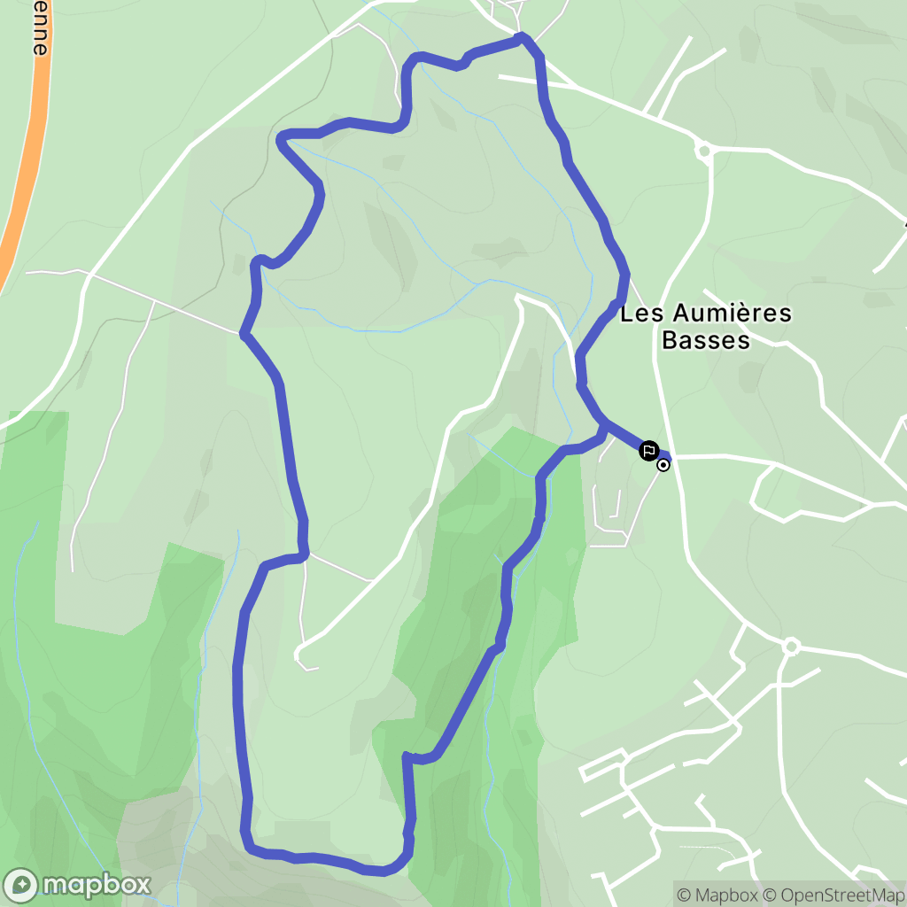 Millau : carte du parcours de randonnée - France