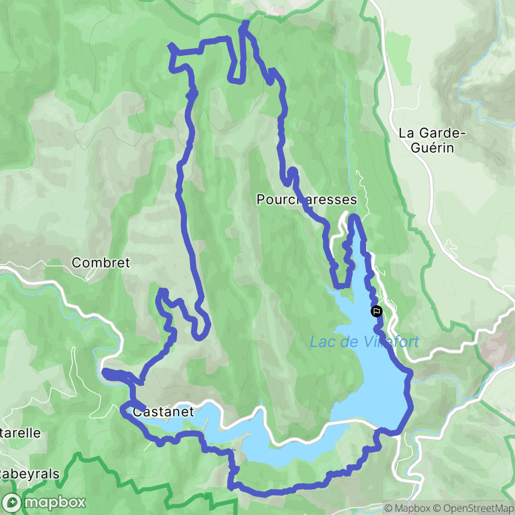 Pourcharesses : carte du parcours de randonnée - France