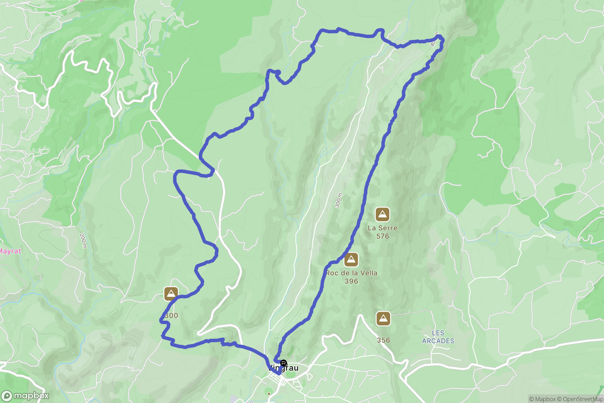 Vingrau : carte du parcours de randonnée - France