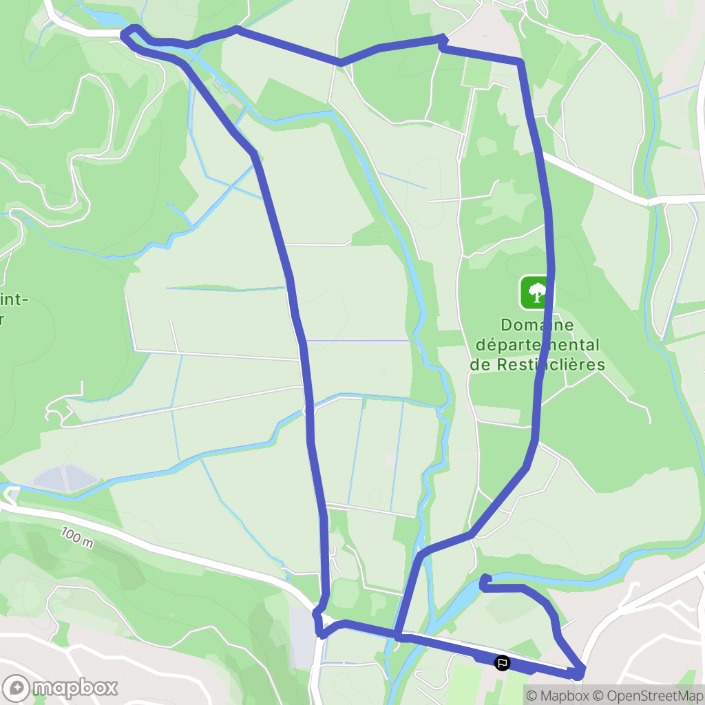 Prades-le-Lez : carte du parcours de randonnée - France