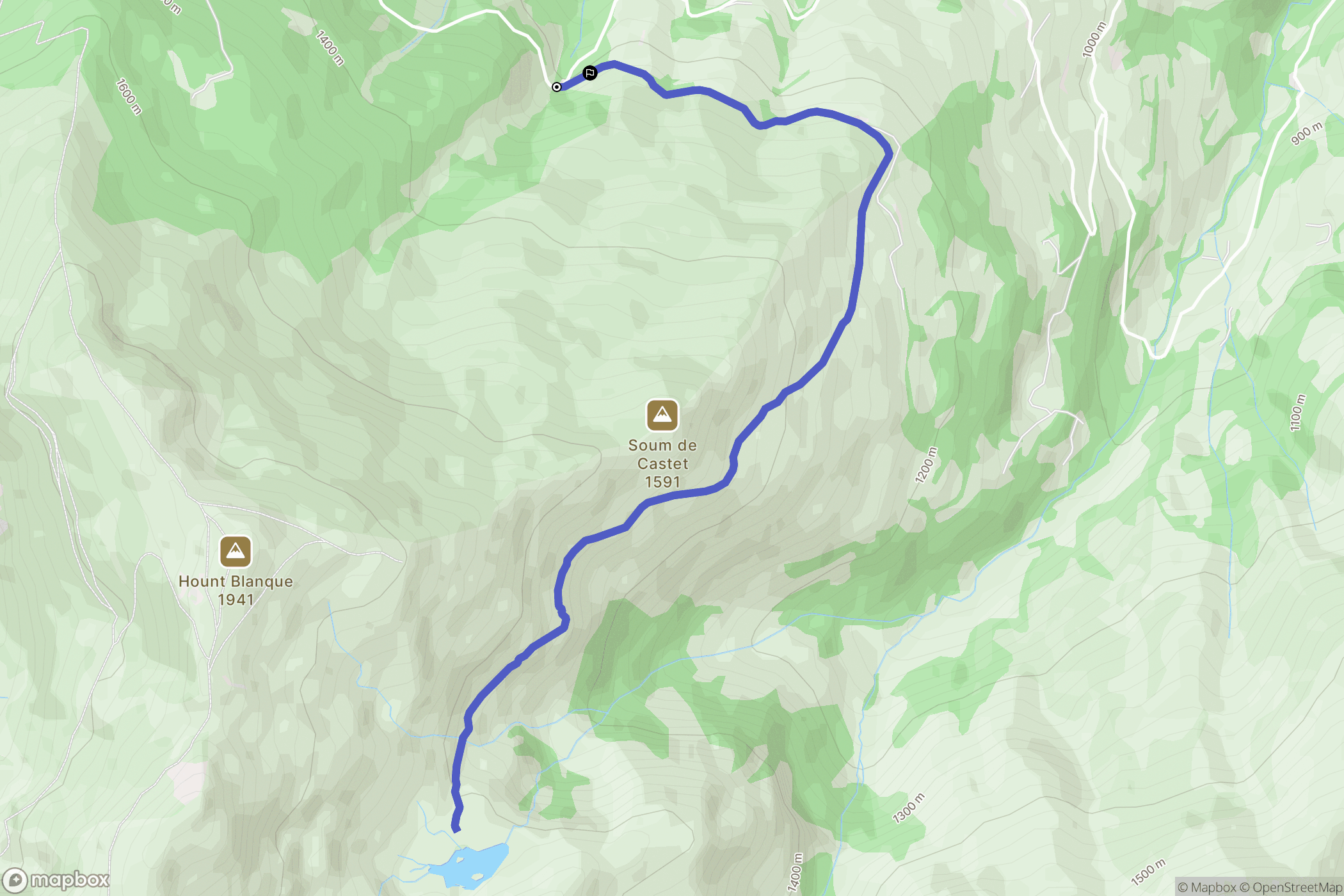 Campan : carte du parcours de randonnée - France