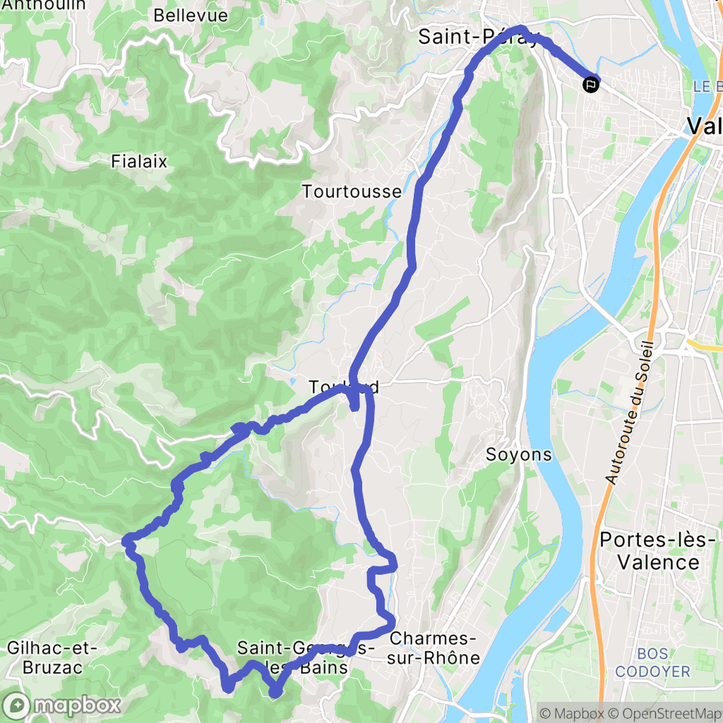 Guilherand-Granges : carte du parcours de randonnée - France