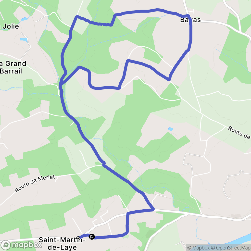 Saint-Martin-de-Laye : carte du parcours de randonnée - France