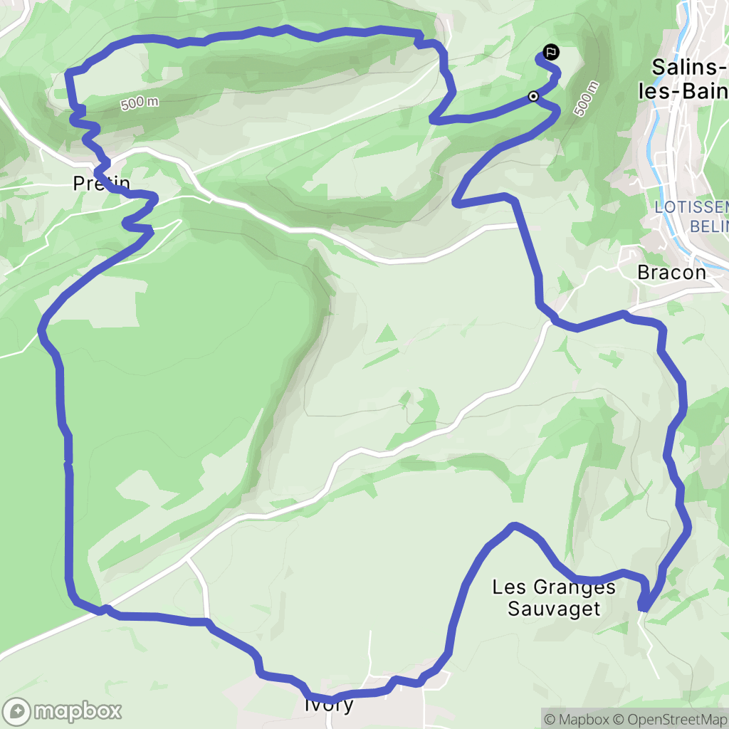 Bracon : carte du parcours de randonnée - France