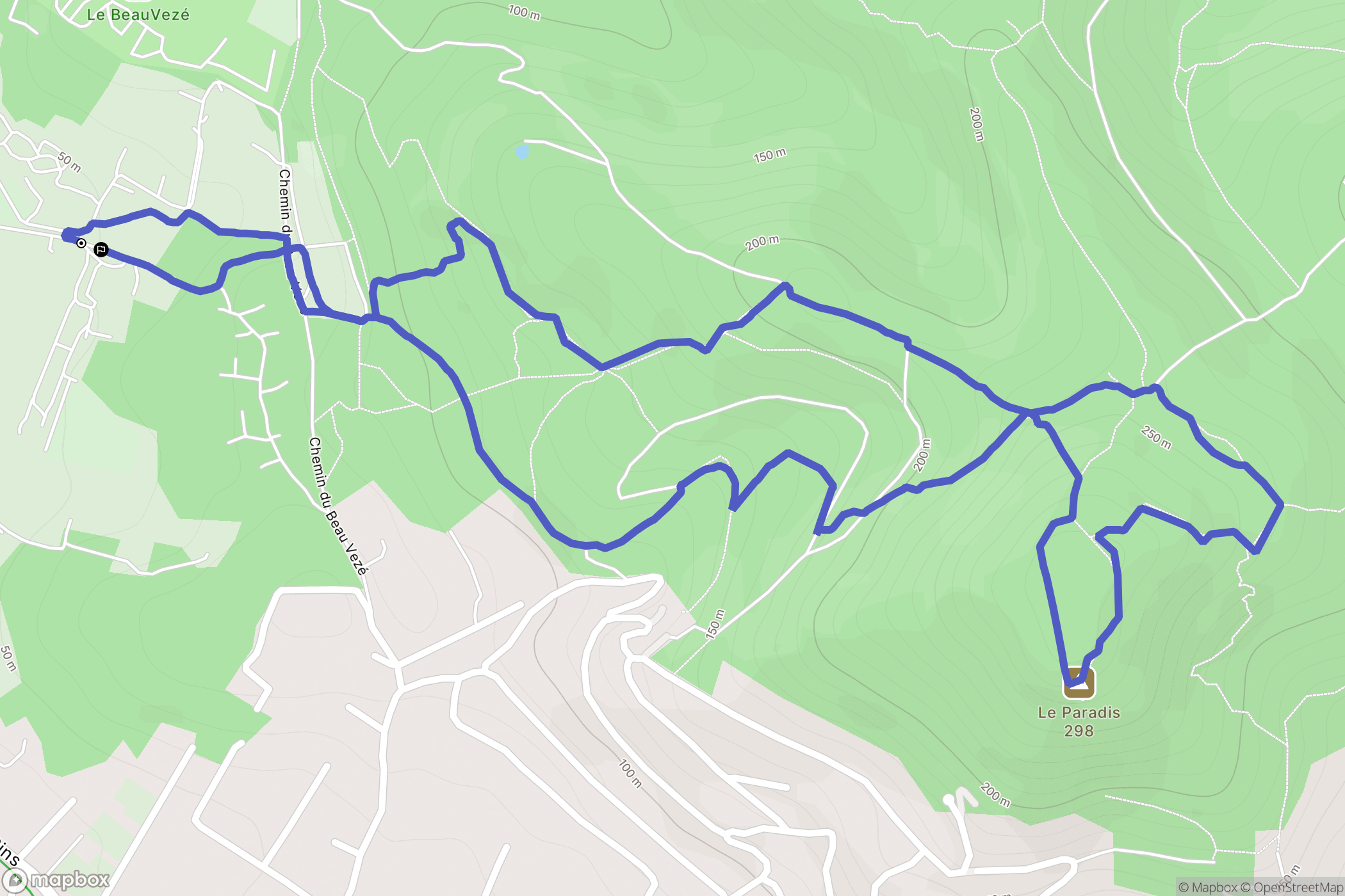 Carqueiranne : carte du parcours de randonnée - France